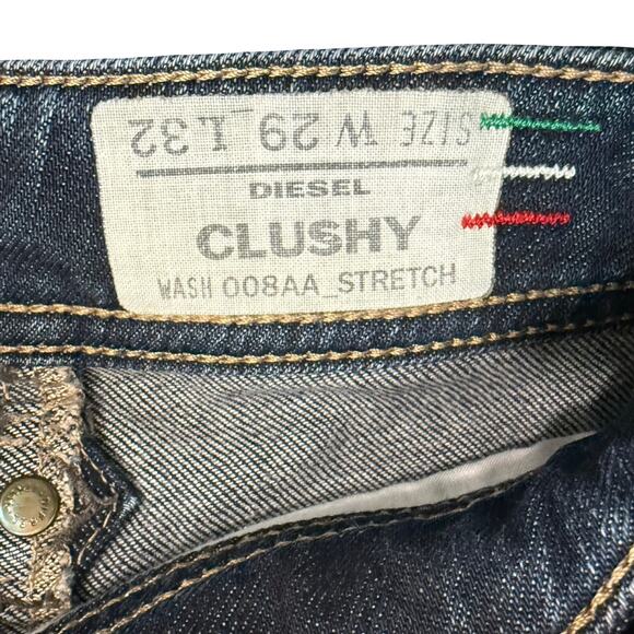 Diesel Dark Wash 008AA Stretch Clushy Back Zipper Low Rise Skinny Jeans size 29 - Picture 2 of 16